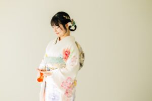 持ち込み振袖で成人式前撮り写真 - エキスポフォトスタジオ大阪